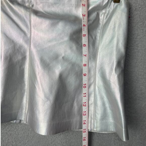 Susana Monaco Faux Leather Tube Top Iridescent Gray Size M NWT - Picture 5 of 8